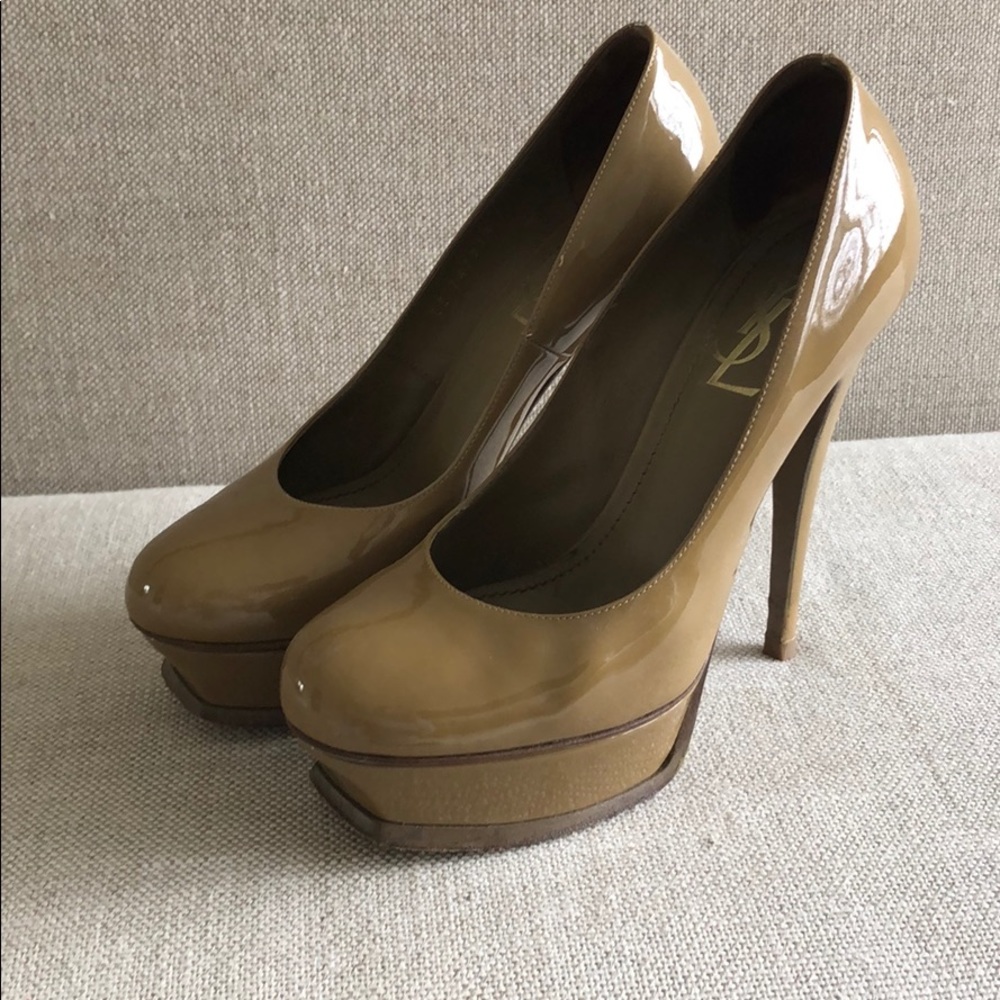 YSL pumps, tan color